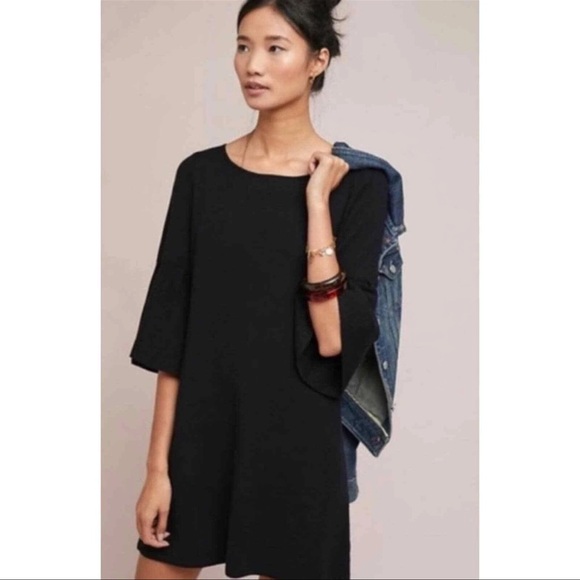 Anthropologie Moth Chester 3/4 Quarter Bell Sleeve Dress/Tunic Size Small - Picture 2 of 10